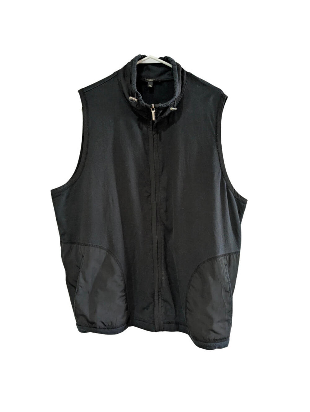 Talbots Woman Full Zip Vest, Plus Size 2X, Black, Side Zipper Pockets